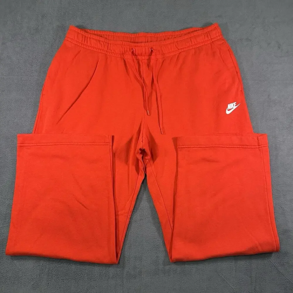 NIKE Women's Sweatpants X-Large Loose Fit Fleece Pants BV4093-673 Orange - Picture 1 of 8